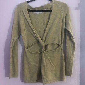 Brown sweater with open back